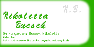 nikoletta bucsek business card